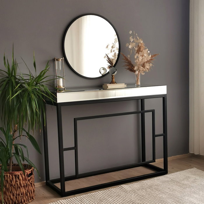 Hanah Home Espejo Metálico Redondo Negro 60x60cm A709